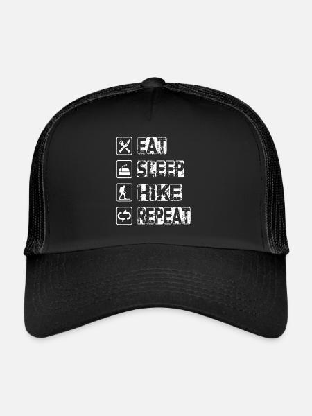 Eat Sleep Hike Repeat - Trucker Cap - black/black - Front