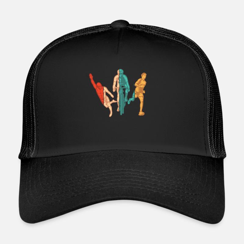 Retro Triathlet Training Triathlonrad Profi Trucker Cap