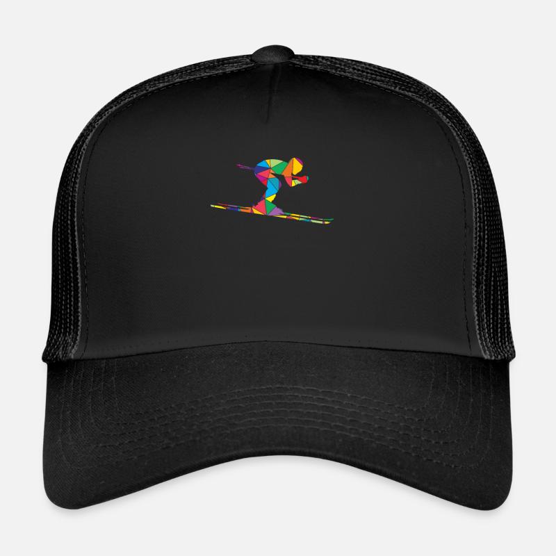 Skier Polygon Funny Ski Trucker Cap