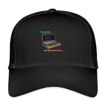 Fonctionne sur ma machine - Casquette trucker  - noir/noir - Devant