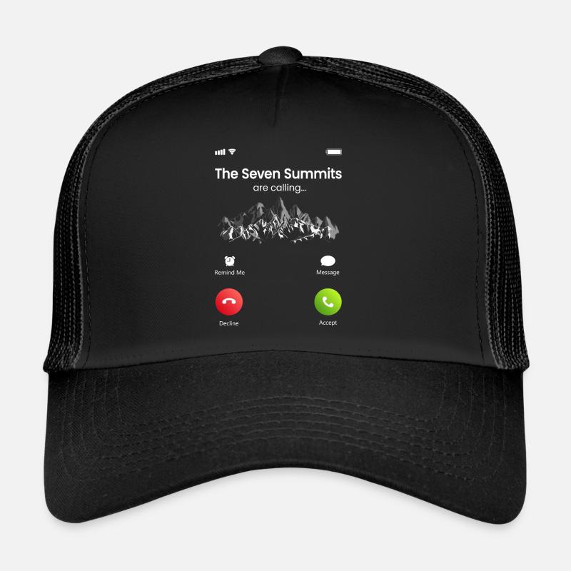 Les sept sommets appellent - Casquette trucker  - noir/noir