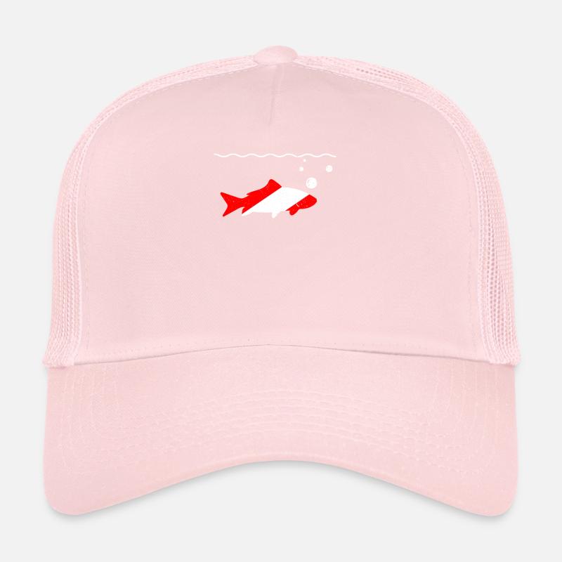 Diving Fish Diver Down Flag Cute Diving Trucker Cap