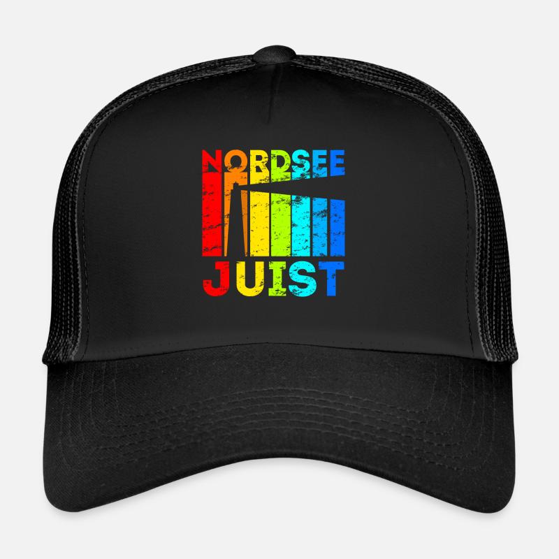 Juist Nordsee Ostfriesische Insel Geschenk - Trucker Cap - Schwarz/Schwarz