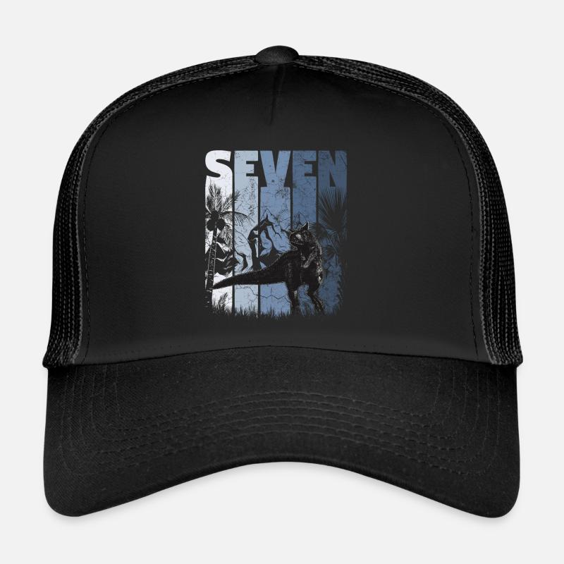 Carnotaurus 7 ans Dino 7ème anniversaire Casquette trucker 