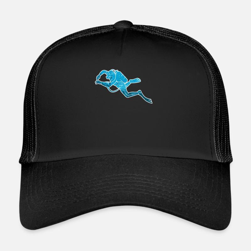 Diving Coral Reef Ocean Diver Silhouette Trucker Cap