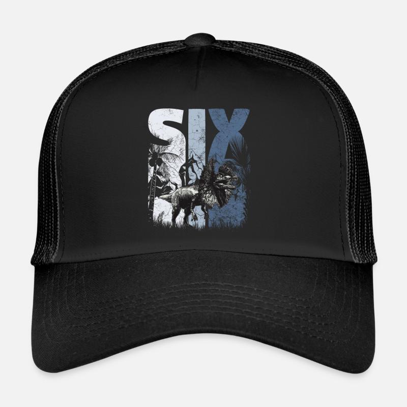 Dilophosaurus 6 years old Dino 6th birthday Trucker Cap