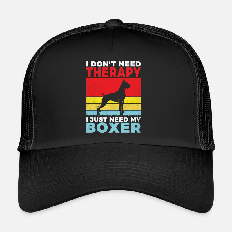 Boxer Hund Geschenke - Trucker Cap - Schwarz/Schwarz