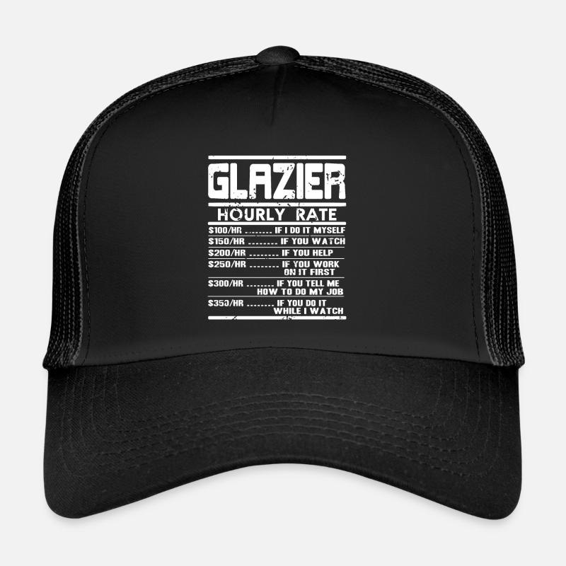 Taux horaire d’un vitrier rétro drôle de verrier Casquette trucker 