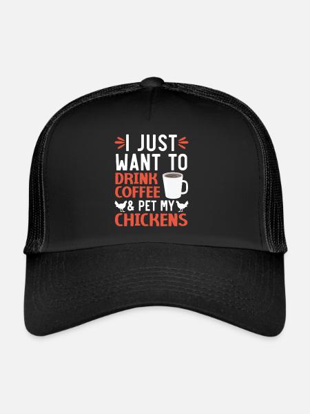 Hühnerbauer Hühnerflüsterer Bauernhoftier - Trucker Cap - Schwarz/Schwarz