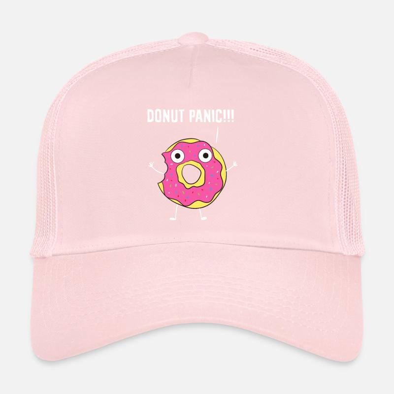 Doughnut Donut Panic No Panic Funny Donuts Trucker Cap