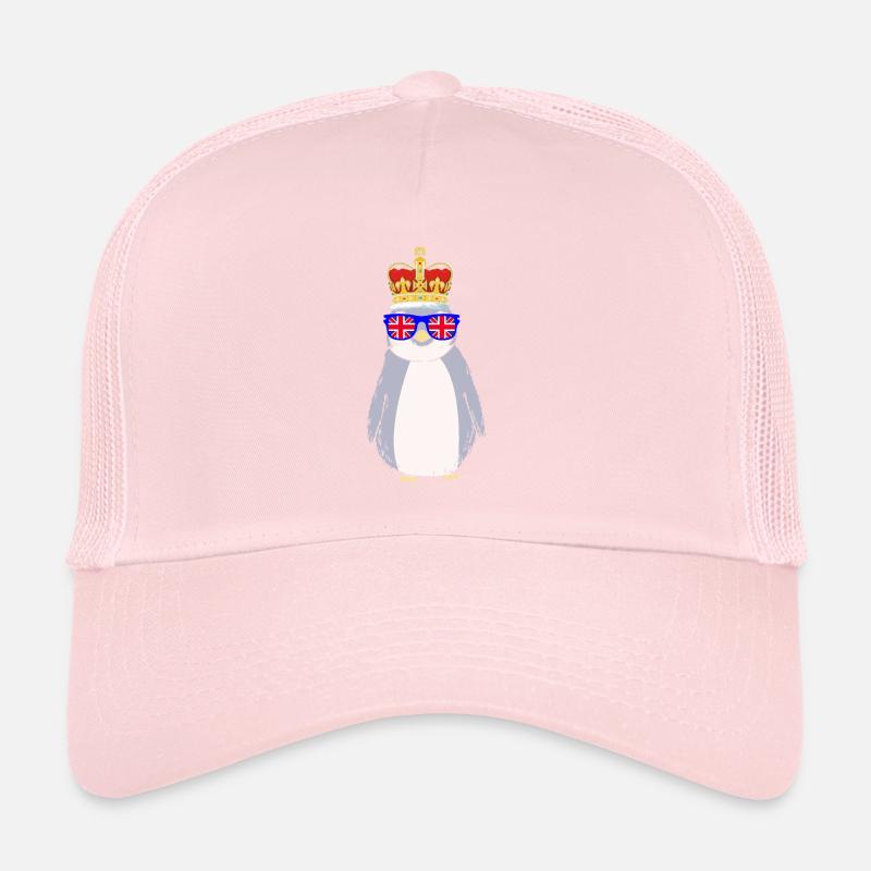 Pinguin trägt Krone England Trucker Cap