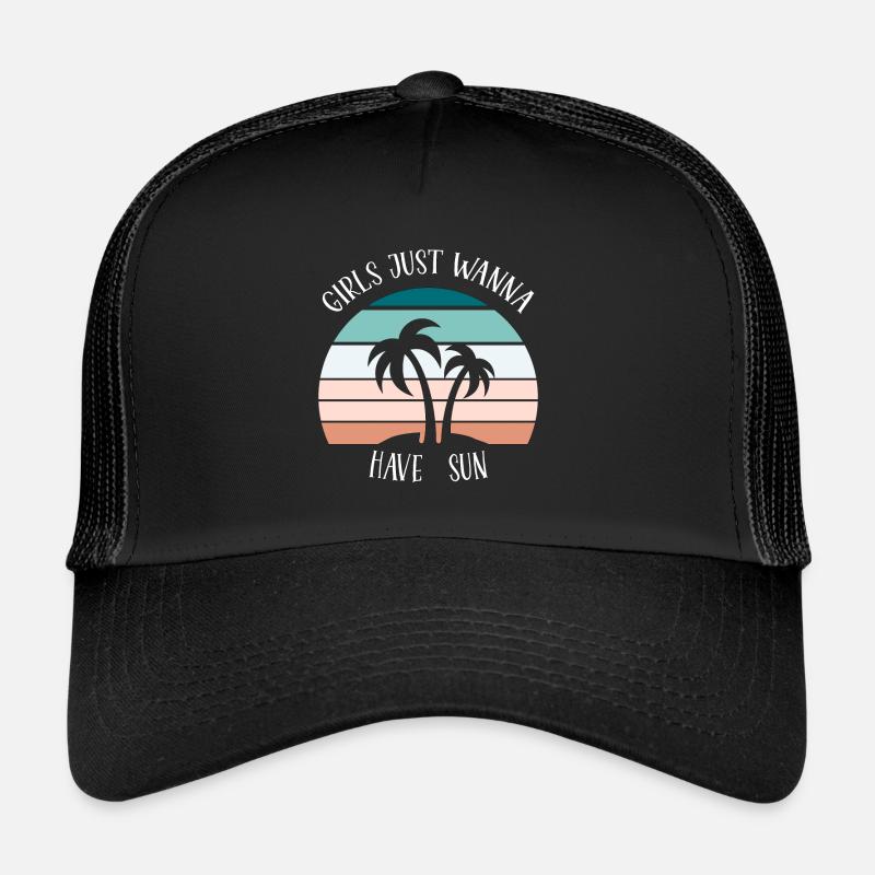 Mädchen wollen einfach nur Sonne haben - Trucker Cap - Schwarz/Schwarz