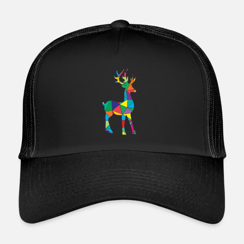 Cerf Polygone Cerf Animal sauvage Casquette trucker 