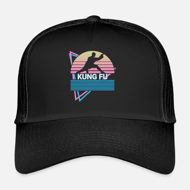 Kung Fu Retro - Trucker Cap - Schwarz/Schwarz
