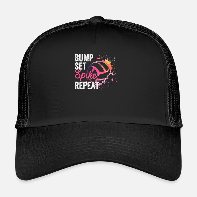 Bump Set Spike Répéter Funny Volleyball Lover Casquette trucker 