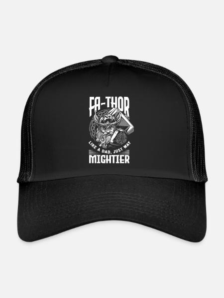 FA-THOR comme un père juste un Viking beaucoup plus puissant - Casquette trucker  - noir/noir - Devant