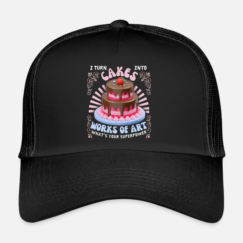 Bake cake, cake, baker, funny saying Trucker Cap