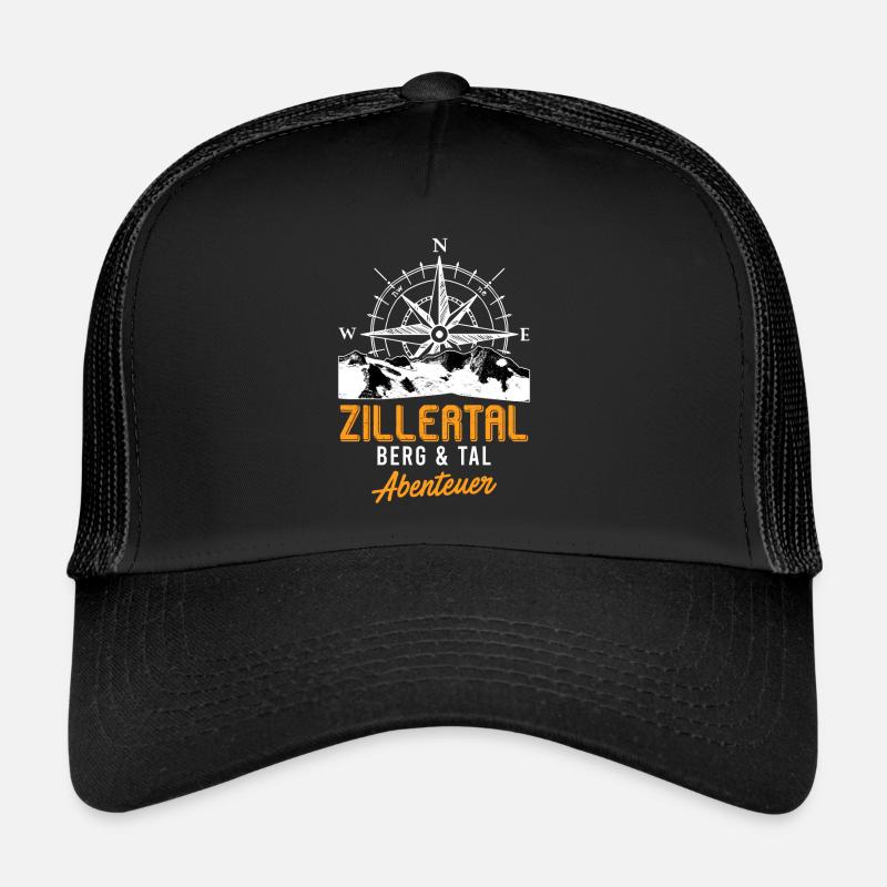 Zillertal Summit Alpen Bergsteiger Wanderer - Trucker Cap - Schwarz/Schwarz