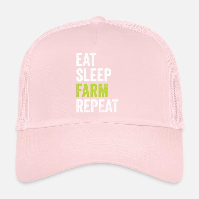 Eat Sleep Farm Repeat Funny Farmer Trucker Cap