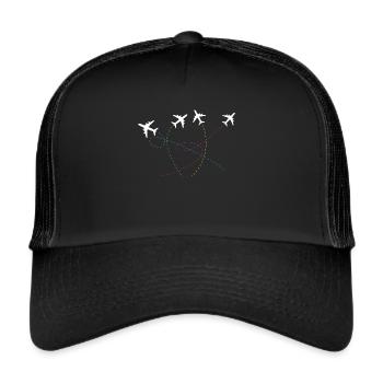 Flugzeuge Flugzeug Pilot - Trucker Cap - Schwarz/Schwarz - Vorne