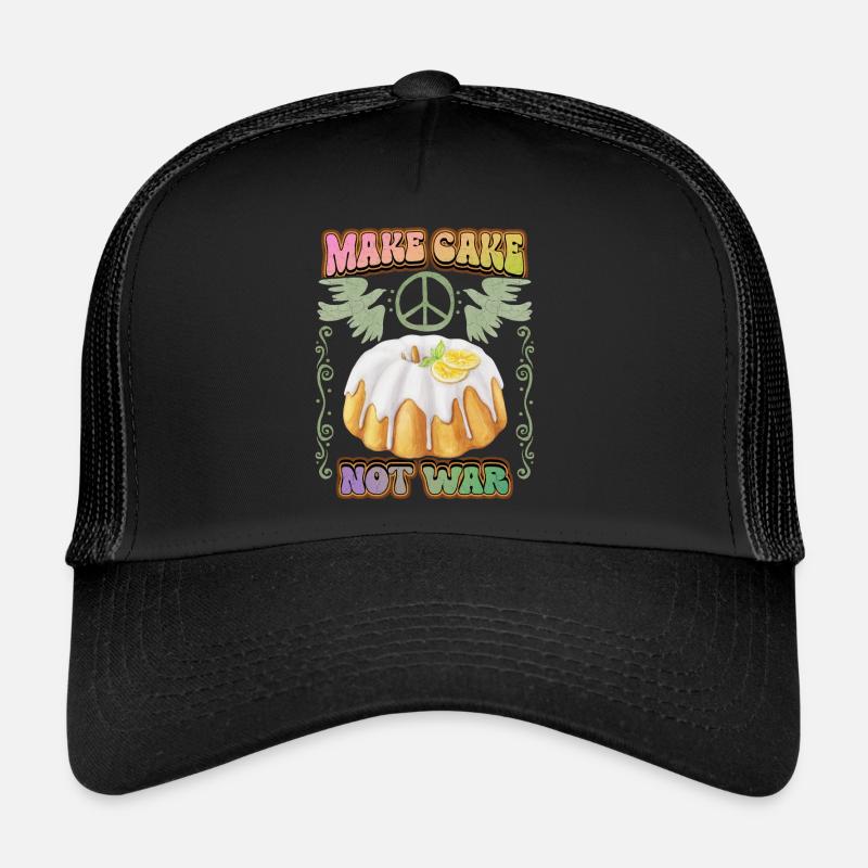 Kuchen, Peace-Zeichen, Peace Spruch mit Napfkuchen Trucker Cap