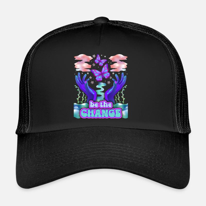 Psychedelische Schmetterlinge, Spruch Trucker Cap