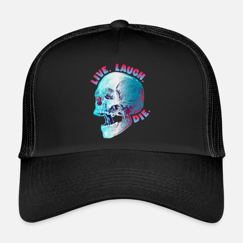 Drôle de crâne, dicton morbide, design de motard Casquette trucker 