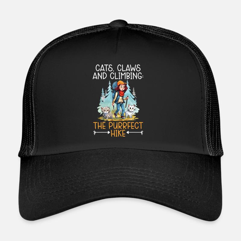 Wandern Katze Wanderer Katzenbesitzer Bergsteigen Wanderer Trucker Cap