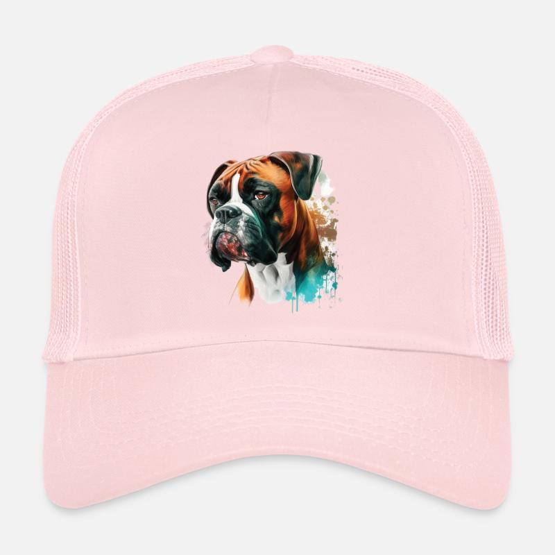 Deutscher Boxer Hund Wasserfarbe Design Trucker Cap