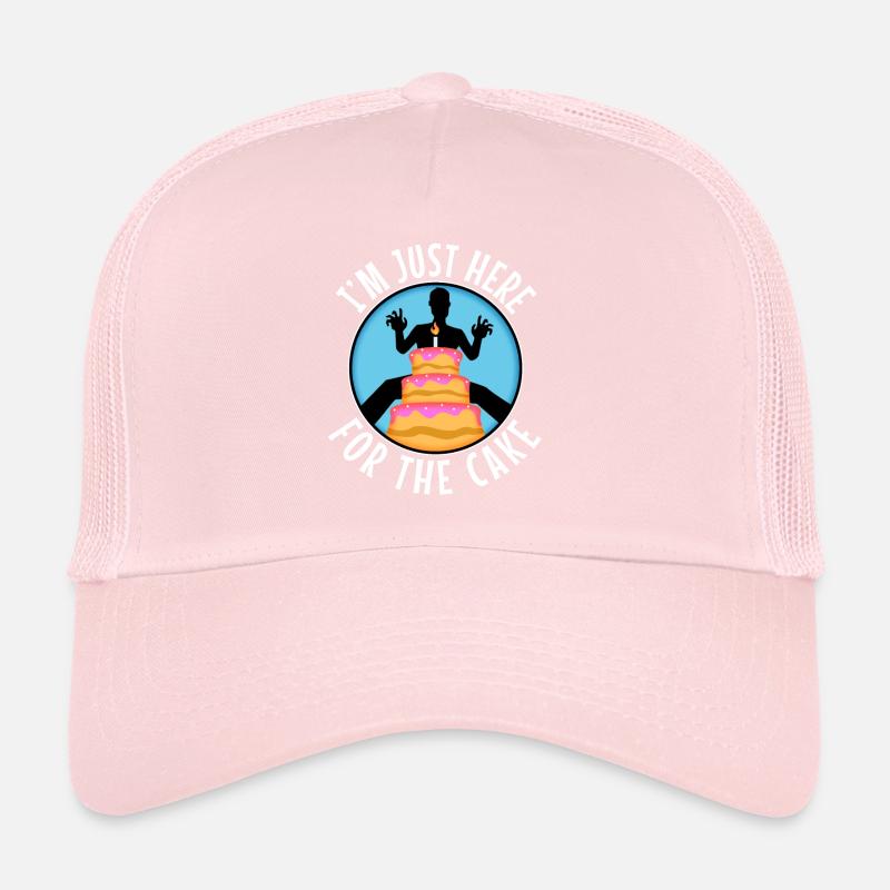 Im just here for the cake wedding Trucker Cap