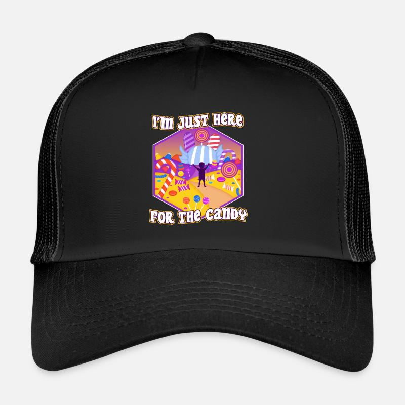 Im just here for the candy - Trucker Cap - Schwarz/Schwarz