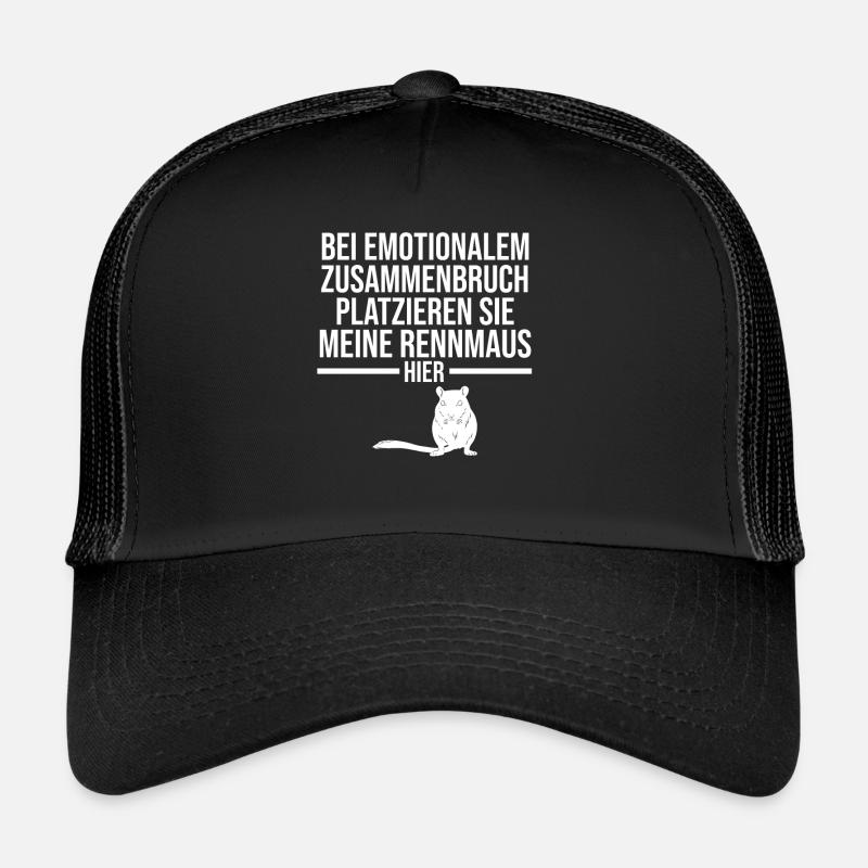 Maus Mäuse Rennmaus - Trucker Cap - Schwarz/Schwarz