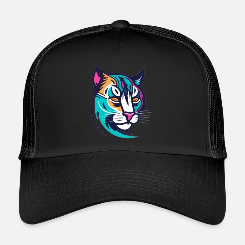 Bunt stilisierter Luchs Trucker Cap