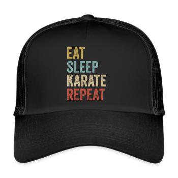 Eat Sleep Karate Repeat Karate - Trucker Cap - black/black - Front