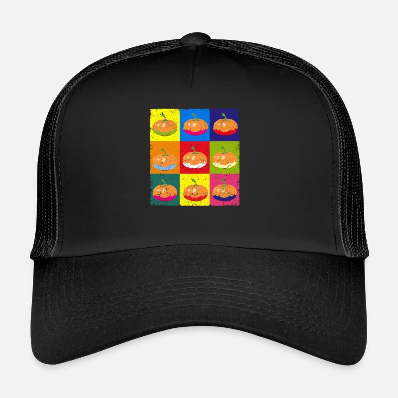 Pumpkin Retro Fall Lover Funny Autumn Artwork Trucker Cap