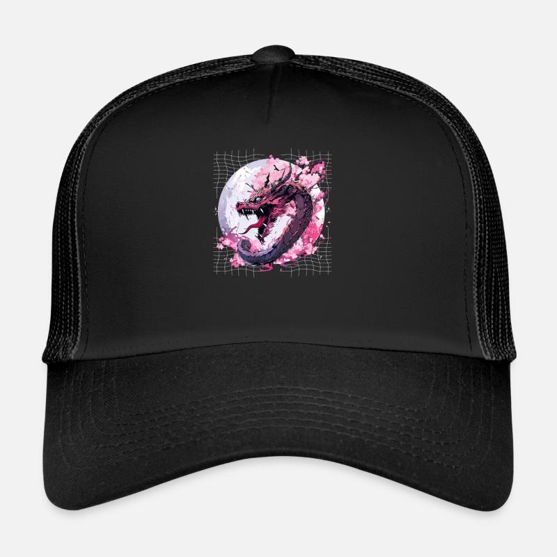Japanese Dragon Retro Asian Oriental Dragon Cool Trucker Cap