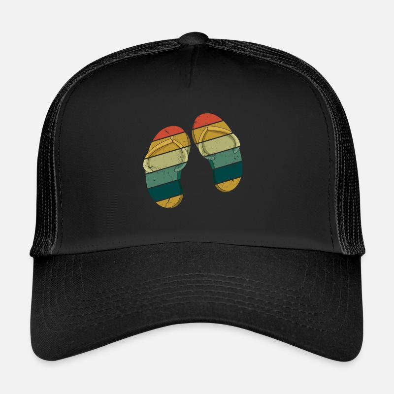 Retro Vintage Flip Flops Beach Surf Hello Summer Casquette trucker 
