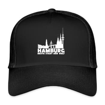 Hamburger Stadt Hamburg - Trucker Cap - Schwarz/Schwarz - Vorne