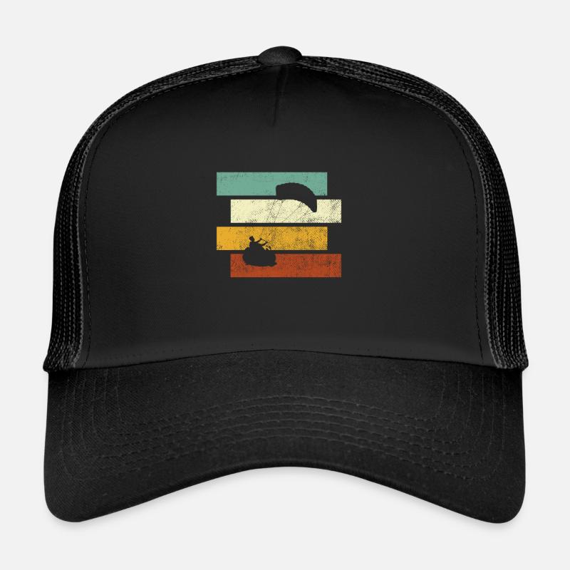 Kite Surfing Retro - Trucker Cap - Schwarz/Schwarz