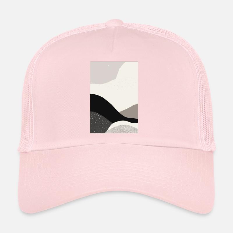 Vagues abstraites modernes noires et grises Casquette trucker 