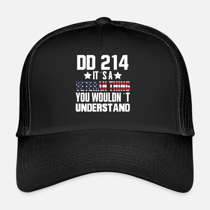 DD-214 C’est une affaire de vétéran - Vétéran - Casquette trucker  - noir/noir