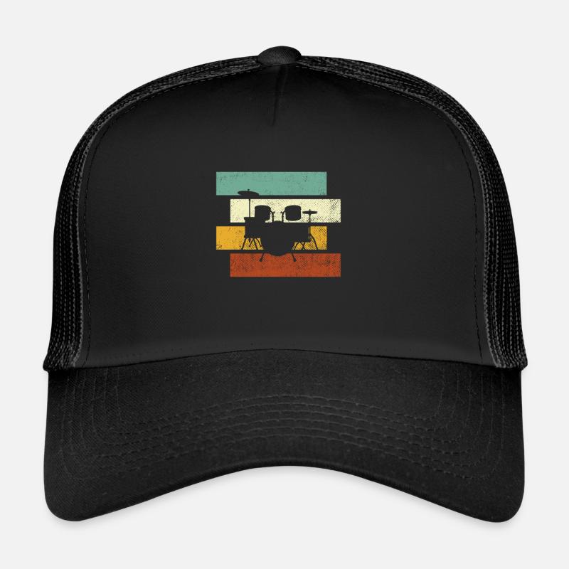 Schlagzeug Retro - Trucker Cap - Schwarz/Schwarz