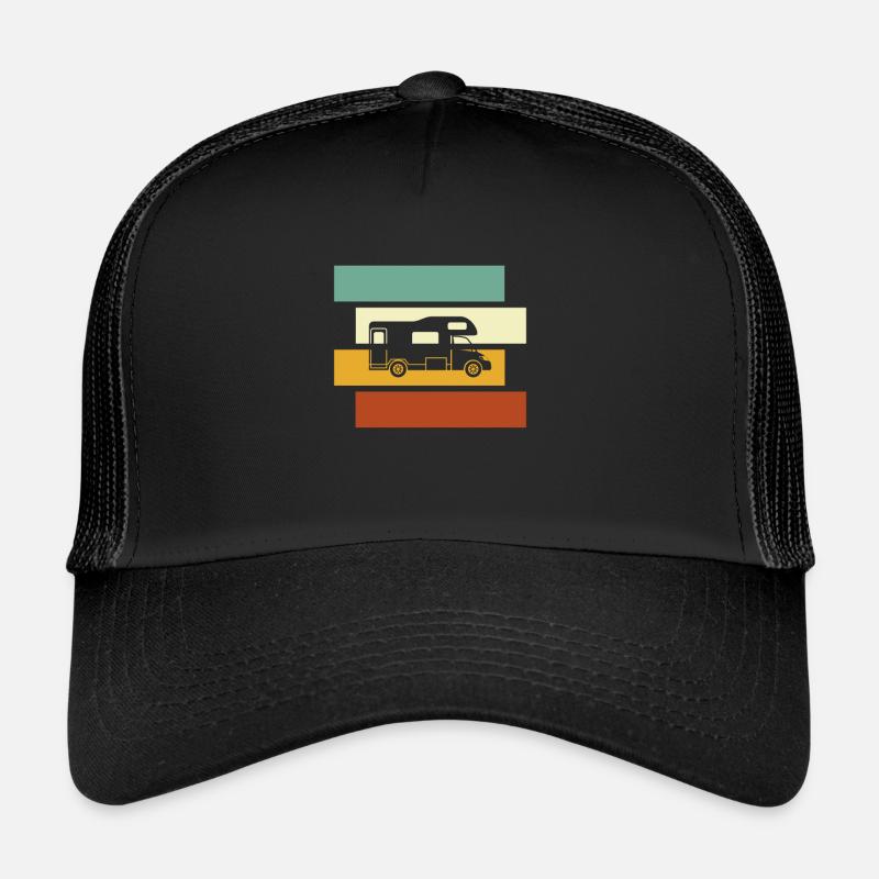 Wohnmobil Retro - Trucker Cap - Schwarz/Schwarz
