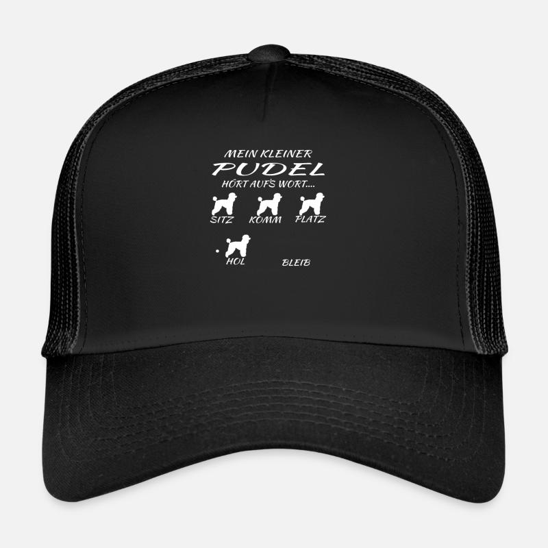 Hundezubehör Pudel Hundebesitzer - Trucker Cap - Schwarz/Schwarz
