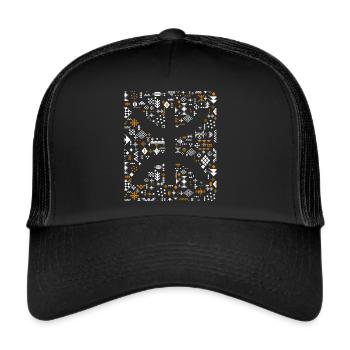 AMAZIGH BERBERE KABYLE MOTIF KABYLE - Casquette trucker  - noir/noir - Devant