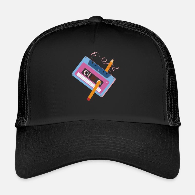 Retro Kasette - Trucker Cap - Schwarz/Schwarz