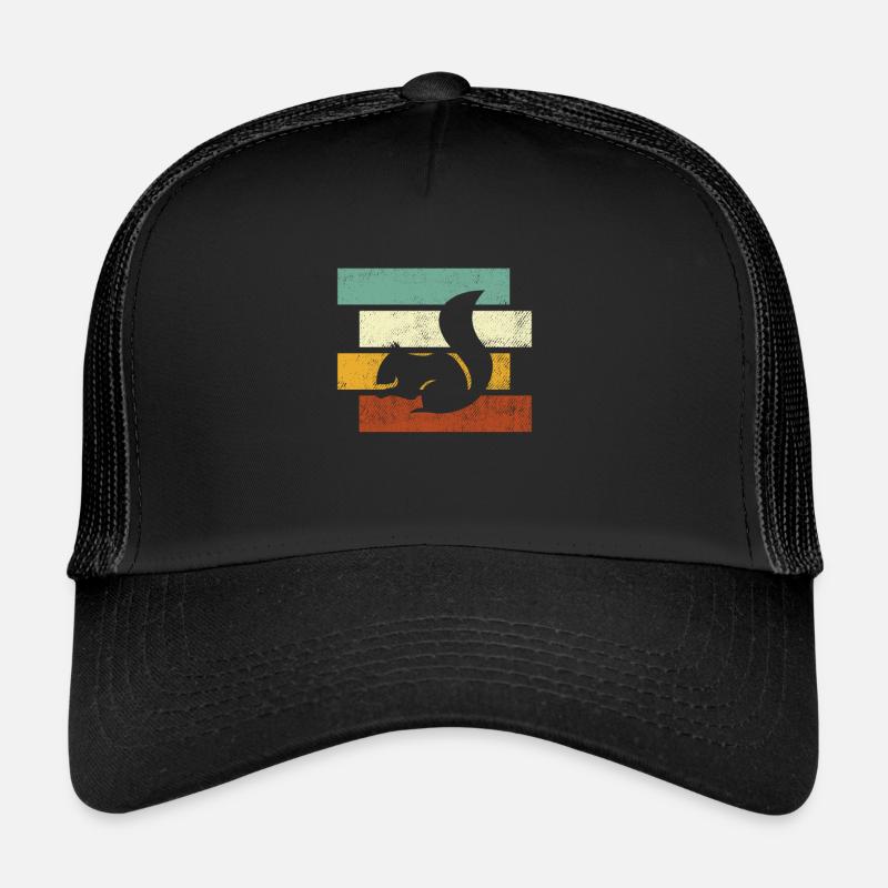 Eichhörnchen Retro - Trucker Cap - Schwarz/Schwarz