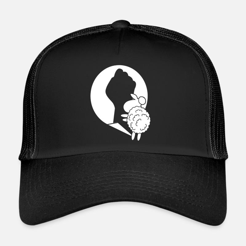 Schaf Faust Schafe - Trucker Cap - Schwarz/Schwarz