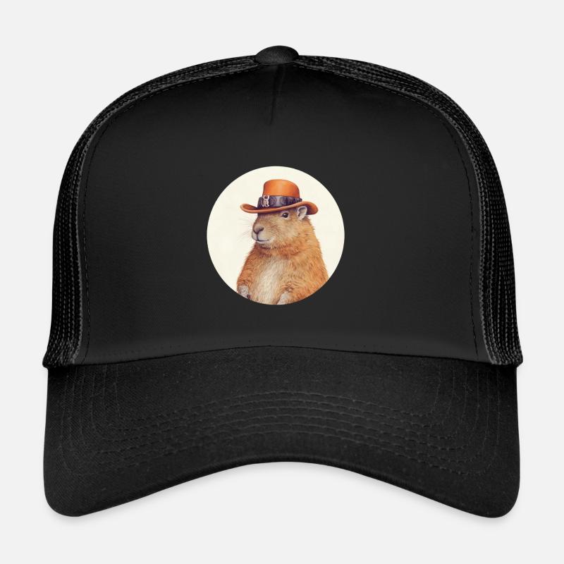 Capybara Cowboy - Trucker Cap - Schwarz/Schwarz