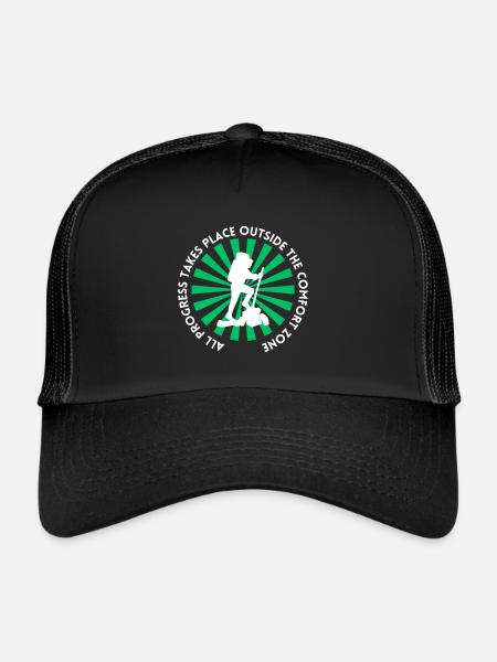 Progression de la randonnée en dehors de la zone de confort - Casquette trucker  - noir/noir - Devant